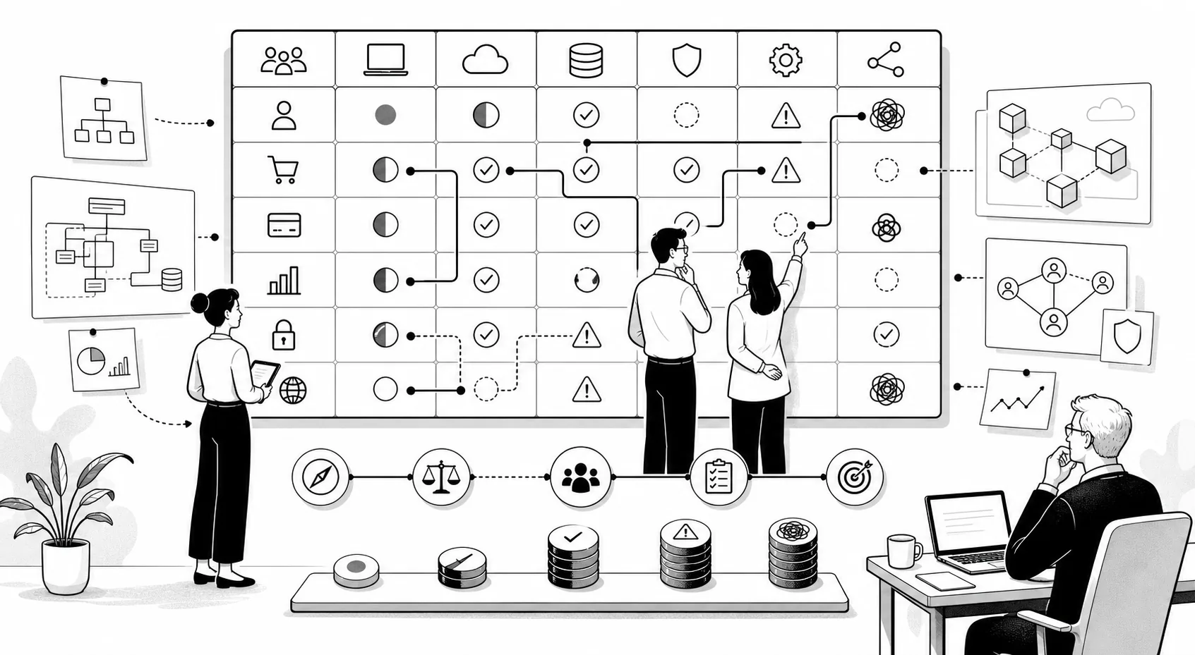 Playful Capability Matrix illustration inspired by the build concept