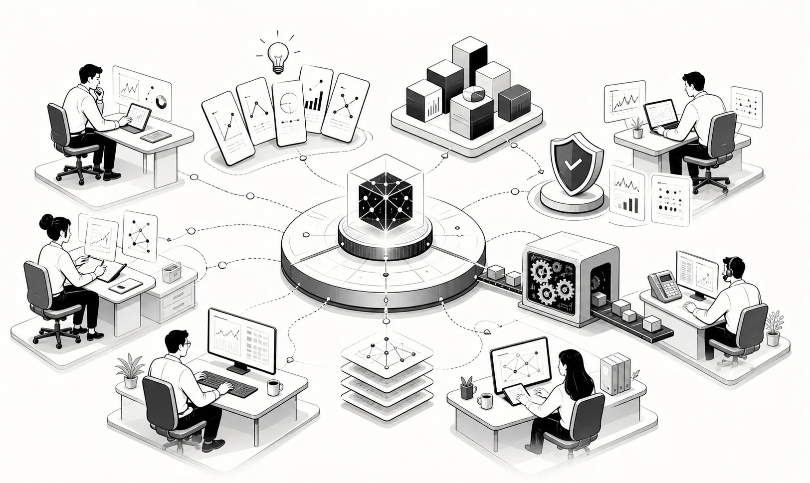 Playful Equity Research Platform for Hedge Fund illustration inspired by the build concept