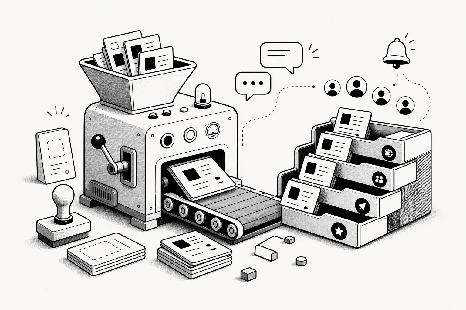 Playful MicroReports illustration inspired by the build concept