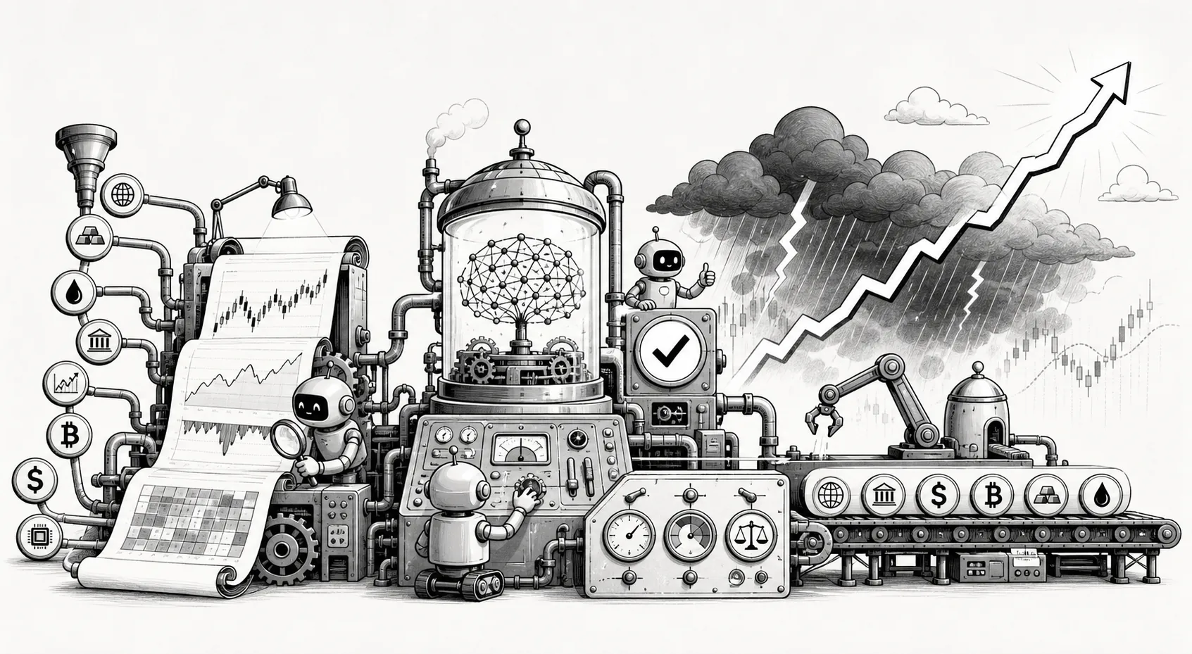 Playful Systematic Trading Strategy illustration inspired by the build concept