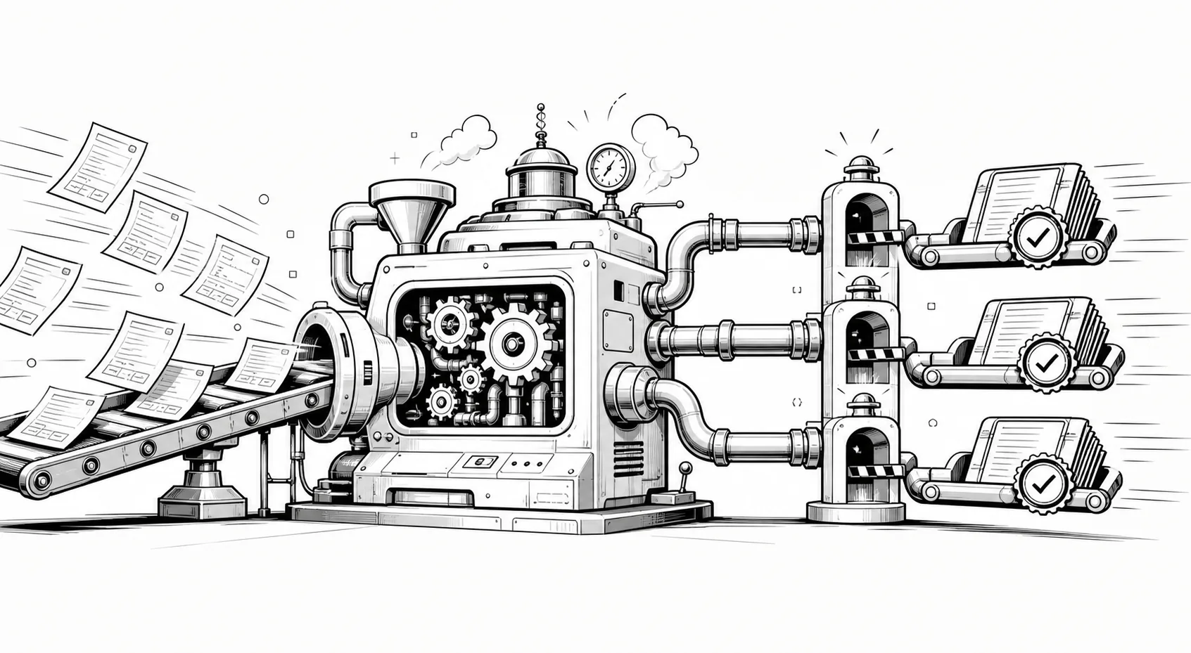 Playful TradeManager illustration inspired by the build concept