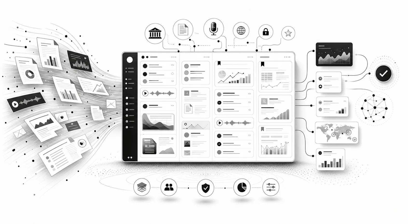 Playful Tweet Deck for Macro Research illustration inspired by the build concept