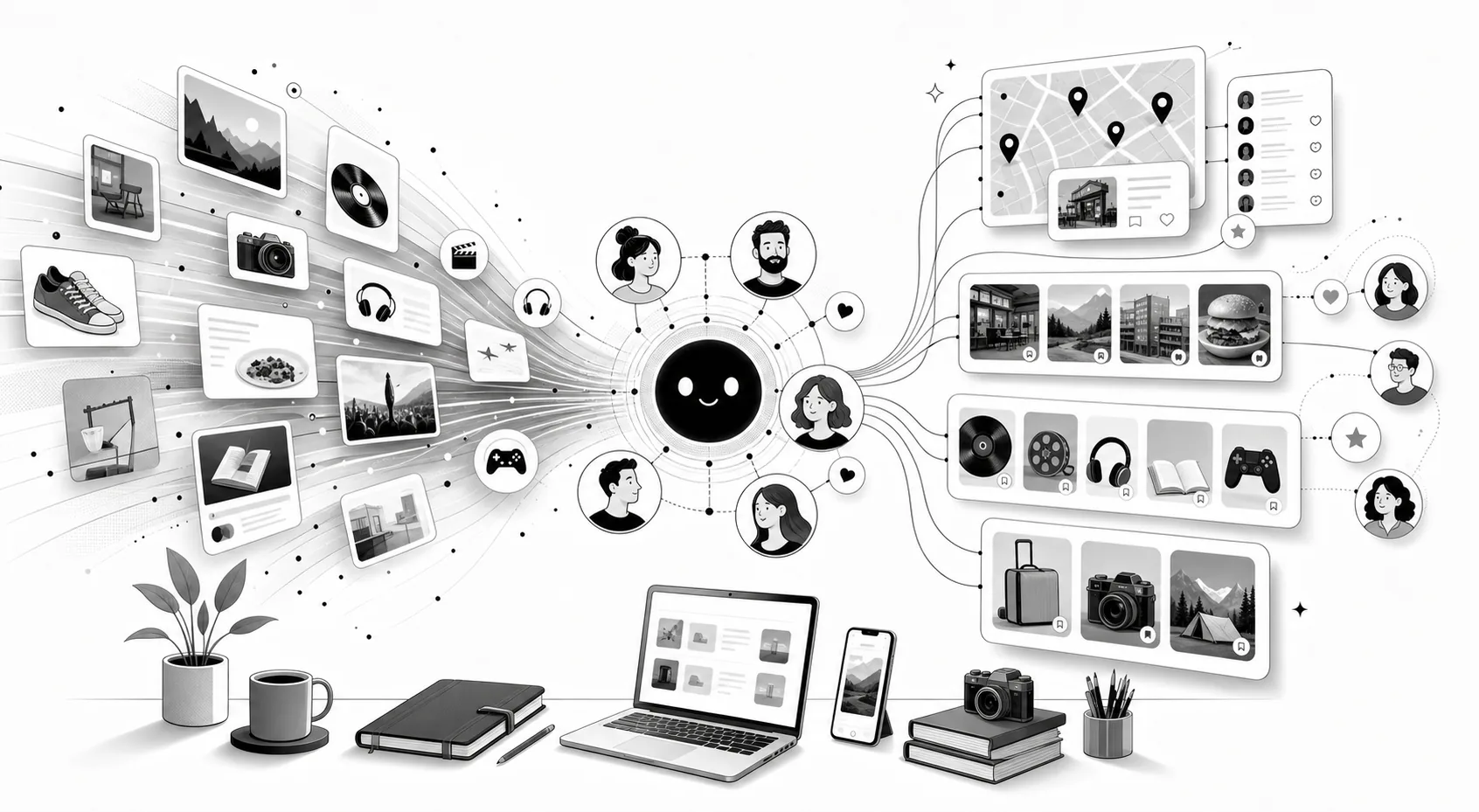 Playful DiscoverThis.com illustration inspired by the idea concept
