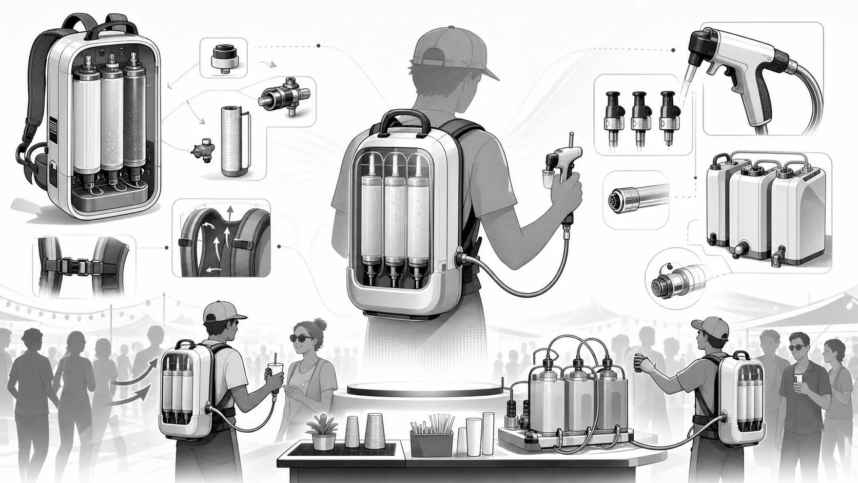 Playful LiquiPak illustration inspired by the idea concept
