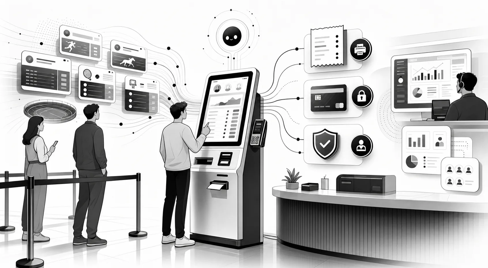 Playful Point-of-Sale Betting Terminals illustration inspired by the idea concept