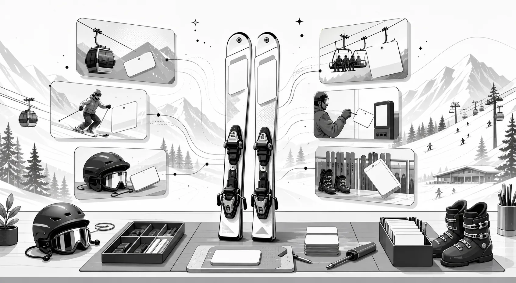 Playful Skiverts.com illustration inspired by the idea concept