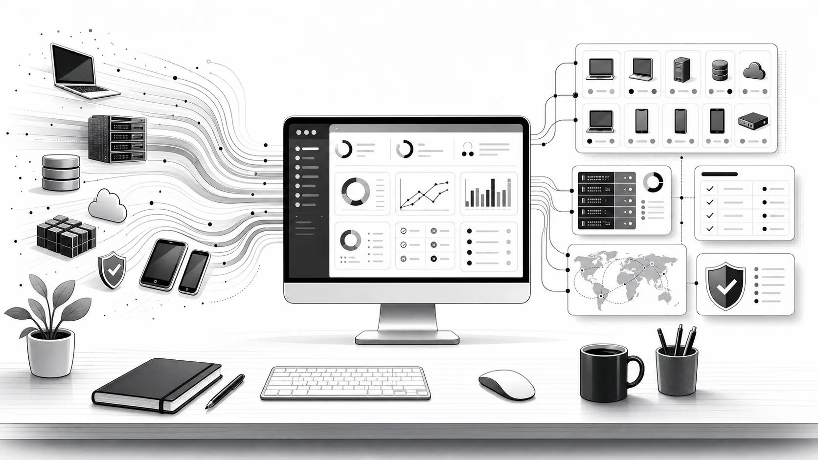 Playful TechnologyManager.com illustration inspired by the idea concept